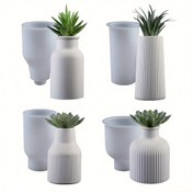 Resim 4 Silikon Kalıp Vazolar Bitki Saksıları/Vazolar/Mantolayıcılar Yapımı İçin, DIY El Sanatları Geometrik Döküm Reçine Kalıpları, Beton Epoksi Reçine Bitki Saksı Kalıpları, Alçı, El Yapımı Beton Saksılar, Mantolayıcı Kalıpları, Alçı, Beton ve Reçine El Sanatları İçin Uygun, Modern Tasarım, El Sanatları Tutkunları ve DIY Sevgilileri İçin Uygun, Ev ve Doğum Günleri İçin Mükemmel Hediye 