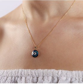 Resim 14 Ayar Nazarlık Altın Kolye Mine 