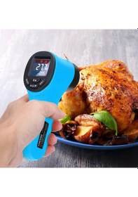 Resim Ganzhoushop Termometre Temassız Tabancası Sıcaklık Pirometre Mavi Lcd Lazer Kızılötesi Hw550 Endüstriyel Dijital - İv 