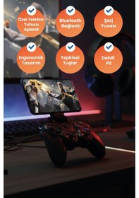 Resim Gp5 Telefon Aparatlı 350 Mah Bataryalı Bt Wireless Gamepad Oyun Kolu 