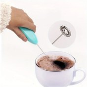 Resim Globalbloom Mavi Pilli Mini Süt Köpürtücü Kremalı Köpük Latte Matcha 