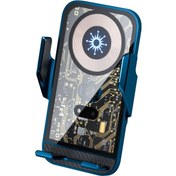 Resim Butu C10 Kızılötesi Sensör Şeffaf Araç Hava Firar Kablosuz Şarj Cihazı Mavi 