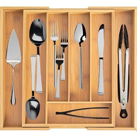Resim Çekmece İçi Açılır Bambu Kaşıklık Organizer-genişleyebilen Premium Dayanıklı 35x25 Cm Ksk3525 Kahverengi 