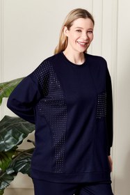 Resim Kadın Büyük Beden Taşlı Takım - Taş / 2XL 