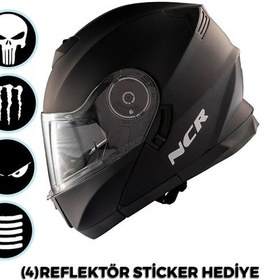 Resim Ncr Stars Çene Açılır Mat Siyah Kask Ece Belgeli Mat Siyah 