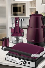 Resim GoldMaster Rüya Elektrikli Mutfak Çeyiz Seti 4 Lü Evlilik Paketi Mor 
