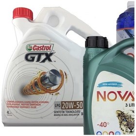 Resim Castrol GTX 20W-50 Sentetik Motor Yağı 4 L + Antifriz 3 L + Cam Suyu 1 L 
