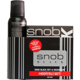 Resim Snob Black Edt 100 ml Erkek Parfüm Seti + 150 ml Snop Deodorant 