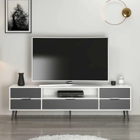 Resim Elina Ayaklı Tv Ünitesi - Beyaz/antrasit Çok Renkli 