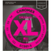 Resim D'Addario ECB81-5 Chromes 5 Telli Bas Gitar Teli (45-132) 