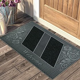Resim Welcome Yazılı Toz Tutma Özellikli Kauçuk Kapı Önü Paspası 