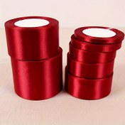 Resim DIY El İşleri için Şarap Kırmızısı Tek Taraflı Dokuma Kenarlı 0.6-5cm Genişlikte ve 22m Uzunluğunda Saten Kurdele - Hediye Paketleme, Noel Süslemeleri, Hediye Paketleme Gereçleri | Pürüzsüz Doku | Polyester Saten Kurdele 