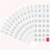 Resim 12 Aylık Planlayıcı Tarih Çıkartma Levhaları, 365 Günlük Planlayıcı Numara Çıkartmaları, Tarihsiz Planlayıcılar, Takvimler, Defterler için Dekoratif Planlayıcı Çıkartma Aksesuarları 