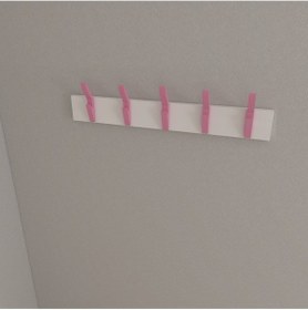 Resim Hepsi3boyutlu Modern Duvar & Kapı Kanca Askılık - 5 Adet Pembe Kanca Askılık - Model No : 3 Pembe 