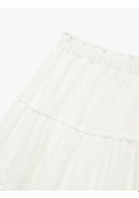 Resim Koton Beli Lastikli Katlı Midi Dantelli Etek Ekru 5skg70101ak Ekru 