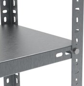 Resim 4 Katlı 3'lü Bitişik Paslanmaz Krom Raf - Inox Soğuk Oda Rafı, Buzhane Rafı Gri 