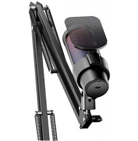 Resim Dexim DMK008 RGB Gaming Masa Standlı PC/PS5 Uyumlu Siyah Profesyonel Oyuncu ve Yayıncı Mikrofonu 