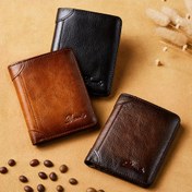 Resim Erkeklerin Vintage Siyah Deri RFID Cüzdanı - Dar, Çoklu Bölümlü Kimlik Tutucu Güvenli Fermuar Kapatma ile, Sevgililer Günü, Noel veya Günlük Kullanım için Mükemmel Hediye, Günlük Cüzdan | Minimalist Cüzdan | Dayanıklı Fermuar Kapatma 