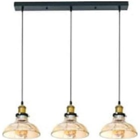 Resim Mylights Retro Rustik Sıralı Üçlü Bal Camlı Sarkıt Masa Üstü 