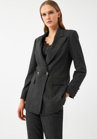 Resim Düz Kesim Blazer Ceket - Siyah / 36 