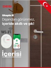 Resim Desi İnternet Kontrollü Utopic R Akıllı Kapı Kilidi Telefon Kontrollü Akıllı Kilit 
