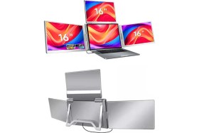 Resim Ultrax 16″ Üçlü Taşınabilir Monitör Ips Çoklu Ekran 1200P Notebook Monitör 