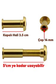 Resim NZB Kapaksız Kapı Dürbünü Çelik Kapı Gold 35-50 mm Ayarlanabilir Çap 14 mm 