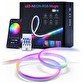 Resim Mega Oto Market Sese Duyarlı Animasyonlu RGB Kumandalı 5 Metre Neon Şerit Hortum Led USB ve App Uyumlu 