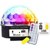 Resim Gm-0803b Sihirli Led Dönen Disko Topu Hoparlör Kablosuz Usb/mp3/bluetooth Kumandalı 360 Derece 4741 