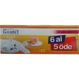 Resim Purina Gourmet Gold Kıyılmış Sığır Etli Konserve Yetişkin Kedi Maması 6 Al 5 Öde 4'lü 6 x 85 G 