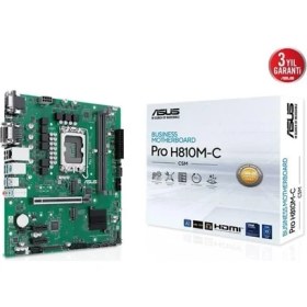 Resim Asus Pro H810M-C Csm Ddr5 Hdmı-Dp Typec Pcıe 5.0 1851P Matx Kurumsal Anakart 