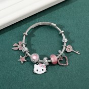 Resim Kawaii Sanrio Hello Kitty Bileklik Küçük Taze Kristal Öğrenci Kız Arkadaş Bileklik Çift Doğum Günü Hediyesi Noel Aksesuarları, Kış ve Yeni Yıl için Mükemmel 