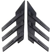 Resim Meridiangoods Parlak Siyah Araç Tuning Arka Cam Spoiler Yan Kanat Hava Çıkışları 2 Adet 