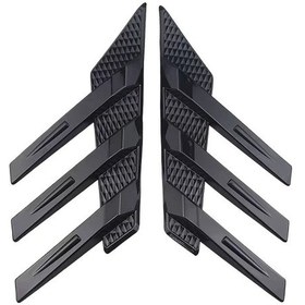 Resim Meridiangoods Parlak Siyah Araç Tuning Arka Cam Spoiler Yan Kanat Hava Çıkışları 2 Adet 