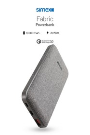 Resim Simex 10.000 mAh Powerbank – Özel Kumaş Kaplama, 20W Hızlı Şarj Powerbank S-37 