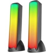 Resim Mikado MD-183 2.0 3W-2 Bluetooth Siyah RGB Aydınlatmalı USB + 3.5mm USB 5V Speaker Hoparlör 