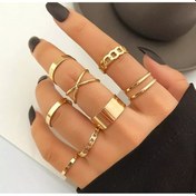 Resim X-lady Accessories Kadın Gold 10'lu Kombin Yüzük Seti - 2897 