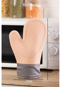 Resim Porsima 3137-1 Silikon Yanmaz Yapışmaz Fırın Eldiveni Pudra Pudra 