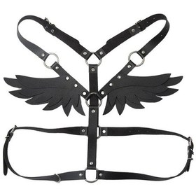 Resim Red Fox Kanat Tasarımlı Deri Harness Gövde Aksesuarı Siyah Çok Renkli 