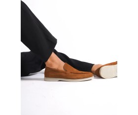 Resim Mubiano Hakiki Deri -MBKRY22103TB Taba Nubuk Erkek Loafer 