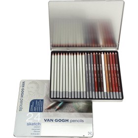 Resim Van Gogh : Eskiz Kalem Seti : 24 Renk (Metal Kutu) 