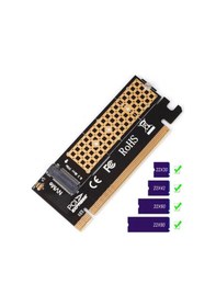 Resim M2 NVME SSD NGFF To PCI-E 3.0 X16 M Key Kart Çevirici Adaptör 