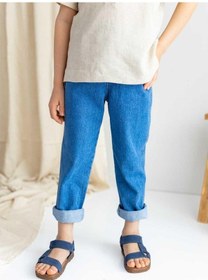 Resim Oliven The Kid Oliventhekid Koyu Mavi Beli Lastikli Cepli Rahat Kesim Unisex Kot Pantolon Koyu Mavi Koyu Mavi 