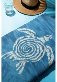 Resim Dijital Baskı Plaj Deniz Havlusu Kaplumbağa Desenli Peştamal Hvl0121 Renkli 