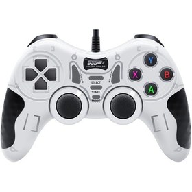 Resim Beyaz Kablolu Gamepad Siyah Beyaz Kablolu Kolu Oyun Tv / Bilgisayar Pc Joystick Ps3 Denetleyicisi İçin Titreşim Efekti 