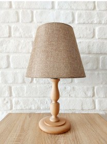 Resim Retro Now Perge Natural Ahşap Ayakli Abajur 