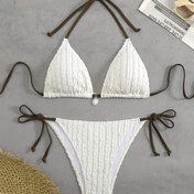 Resim Yaz Modası Seksi Kadın Altın Süslemeli Bikini Takımı 