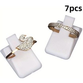 Resim Gateesat 7 Parça Siyah Beyaz Minimalist Takı Standı Plastik Kule Ev Butik Sergi 