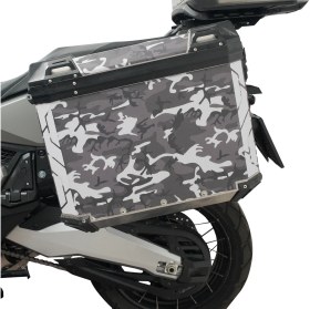 Resim Gp Kompozit DSN01 Universal 40 Lt x 2 Desenli Alüminyum Motosiklet Yan Çanta Seti 