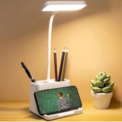 Resim DERİK Simurg Şarjlı Masa Lambası Dokunmatik Sıcak Renk Ayarlı Telefon Standlı Dimmer Çalışma Okum 